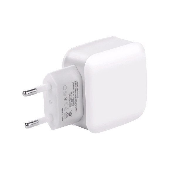 Szybka ładowarka sieciowa USB 3A biała